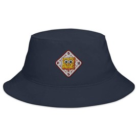 SpongeBob SquarePants Sponge on The Run Spongebob Badge Flexfit Bucket Hat - Navy