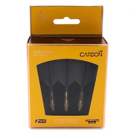 CUESOUL Rust T19 Carbon Integrated Dart Shaft and Flight Series, Standard Shape, Set of 3, Black Flight and Yellow Shaft (CS-AK57XB1-3)