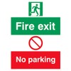 Pack of 5 - Fire Exit No Parking Sign -