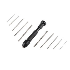 HALJIA 10 Pieces Twist Drill Bits Hand Woodworking Drill Precision Pin Vise Mini Micro Aluminum Hand Drill Rotary Tools for Model Jewelry Walnut Amber Beeswax Olive Nut