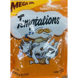 TEMPTATIONS 5x Temptations TANTALIZING TURKEY Flavor Adult Cat Treats 6.3 oz Bag - 5 PACK