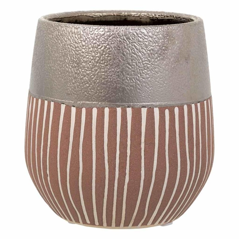 Jarron de ceramica plata