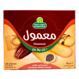 HB Halwani Bros Cookies,100% All Natural Assorted Finger Mamoul Date Filled Shortbread Biscuits, Slightly Sweet, No Additives, 20ct. 10.58oz
