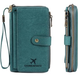 Porta Pasaporte con Bloqueo RFID, Portapasaporte y Visa Impermeable, Porta Pasaporte de Cuero PU con Doble Cremallera, Funda Pasaporte con Porta Bolígrafo y Correa para Mujer y Hombre