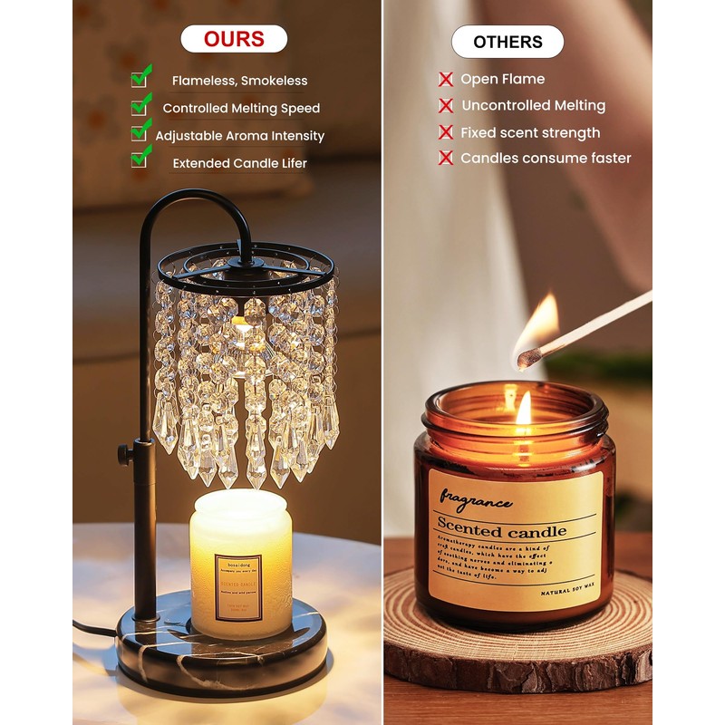 Candle Warmer Lamp with Timer Dimmer and 3 Bulbs, Candle