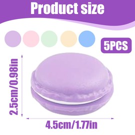 EIHI Mini Macaron Cosmetic Bag Set Cute Macaron Tin Earring Ring Jewellery Portable Storage Box 5 Colours Pack of 5, multicoloured