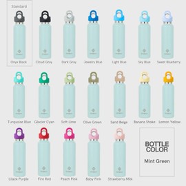 REVOMAX Carbonated Vacuum Insulated Bottle, No Cap, 16 oz, 16.5 fl oz (473 ml), 18 Hours Hot & Cold for 36 Hours (Mint Green)