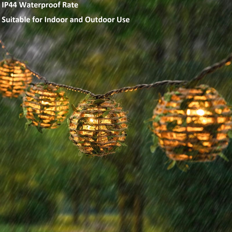 Decorative Lantern String Lights, Outdoor Plug in Hanging Lights with
