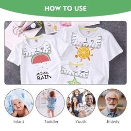 T-Shirt Rulers Guide 12 Pack PVC Shirt Alignment Tool with Clothing Size Chart DIY T-Shirt Measuring Tool Template Ruler Transparent Ruler Suitable Used for Sewing Design T -shirt and Handmade