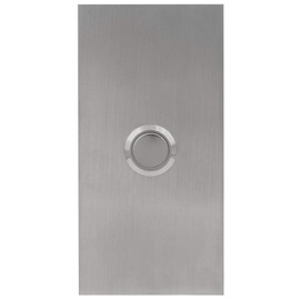 Waterwood Medium Rectangle Doorbell in Silver 1/8" Thick Grade 304 Stainless Steel - Adhesive Mount/Rust Proof - 2" W x 4" H x 0.19" D