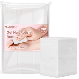 500 Gel Nail Polish Remover Pads - MAQIHAN Nail Cotton Acetone Fingernail Polish Remover Wipes Prep Pad Essentials For Nail Techs Professional Supplies Acrylic Gel Removal