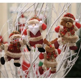 Viaecone 4 Pack Plush Christmas Ornaments