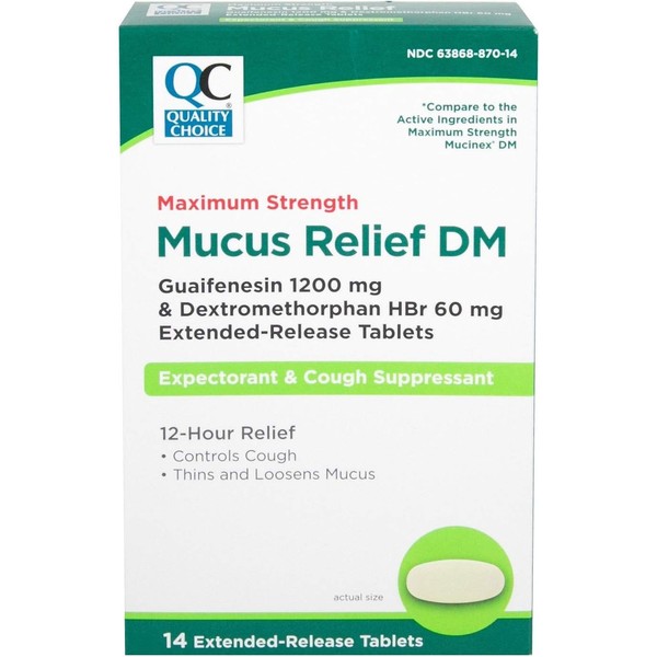 Quality Choice Maximum Strength Mucus Relief DM, Cough Suppressant and