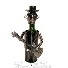 Guitarist Metal Wine Bottle Holder By Wine Bodies