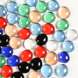 5Lb Flat Glass Marbles for Vase, 500 PCS Mixed Color Mancala Glass Rocks, Decorative Glass Pebbles for Vase Aquarium Plants Mosaic Crafts Centerpieces and Fire Pit Decor