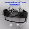 Adhesive Shower Caddy,2 Pack Black Rustproof 90° Bathroom Corner Shelf,Large