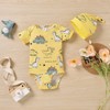 HINTINA Newborn Baby Boys Dinosaur Shorts Outfits Dino Bodysuit Short