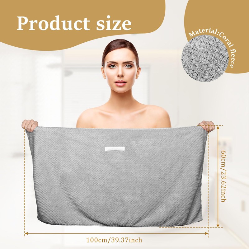 FwQoFvk Hair Drying Caps with Elastic Strap, Soft Absorbent Head