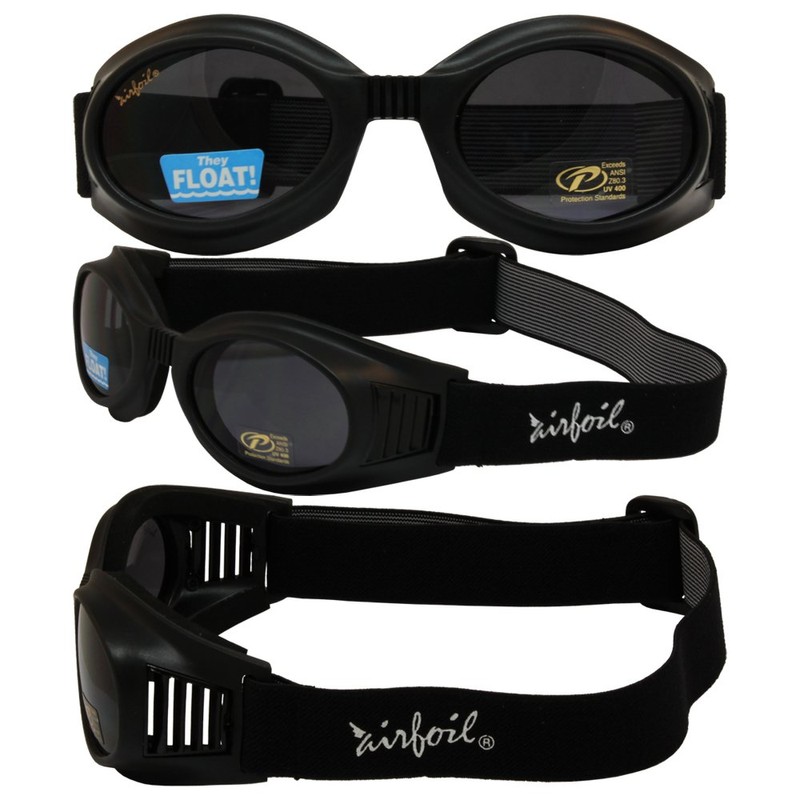 Pacific Coast Airfoil Black Goggles with Interchangeable Polycarbonate Lenses -