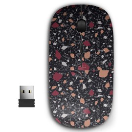 KAWAMOUSE 2.4G Ergonomic Portable USB Wireless Mouse for PC, Laptop, Computer, Notebook with Nano Receiver (Terrazzo Stone)