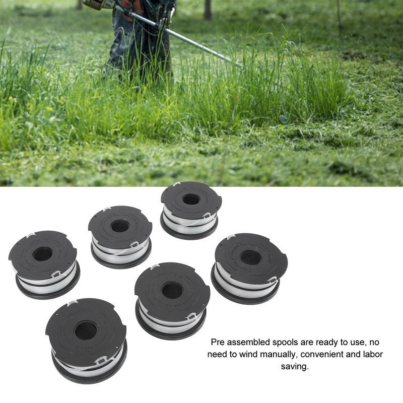 6pcs Weeder Replacement Spool 38.6ft 0.06in String Trimmer Replacement Spool