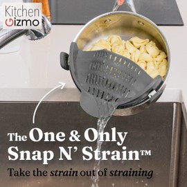 Kitchen Gizmo Snap N Strain Pot Strainer and Pasta Strainer - Adjustable Sili...