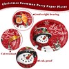 JarThenaAMCS Christmas Oval Paper Plate Snowman Cardinal Snowflake Disposable Plate
