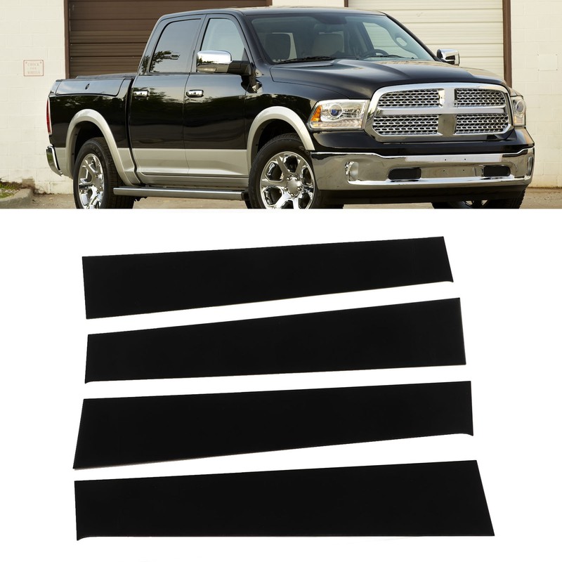 4pcs Black Pillar Posts Door Trim B Pillar Posts Door