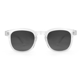 CARVE Havana Polarized Sunglasses – Gloss Clear Crystal Retro Frame, Grey Lens, Modern Style, 100% UV Protection