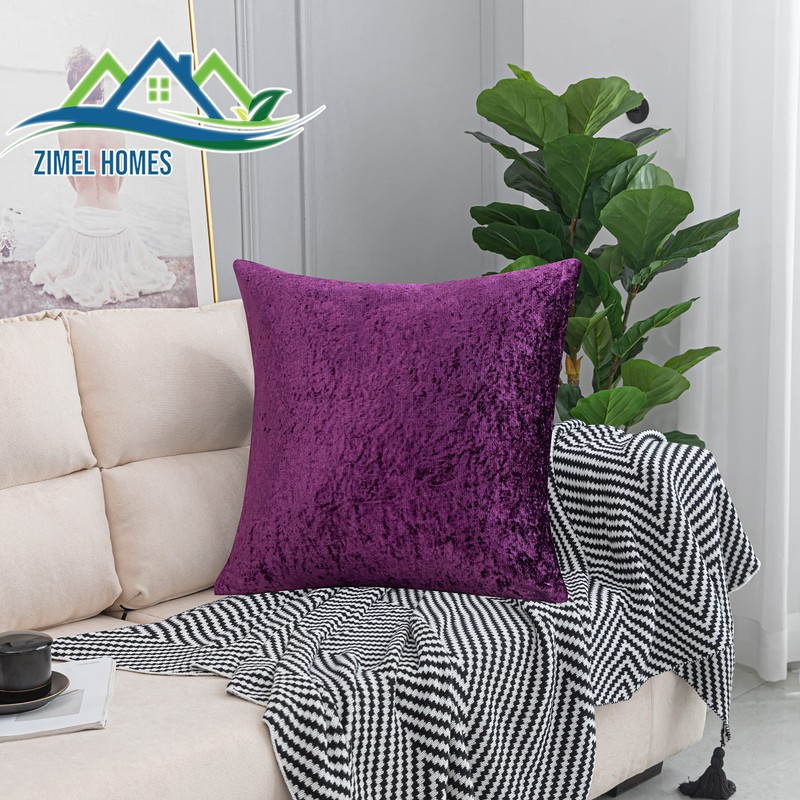 ZIMEL HOMES Pack of 2 Crushed Velvet Cushion Covers 43
