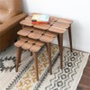 ASHCROFT Page Mid-Century Modern Wood Nesting Tables in Walnut (Set