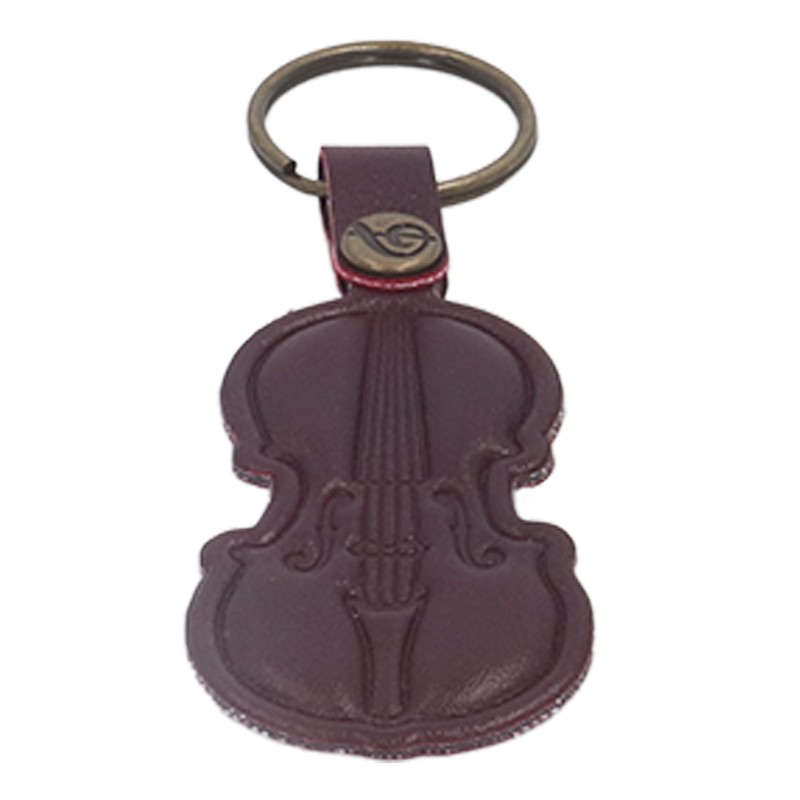 7PCS Cowhide Musical Instrument Keychains Mini Guitar Violin Horn Bass