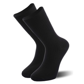 Strato Cotton 6 Pairs of Derby Tweed Plain Colour Dress Socks, Comfortable Breathable Cotton Rich Size 6-10, Black