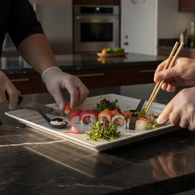 Blue Sky Leveled White Plastic Square Tray | 12x12, 1