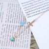 Wendalern Boho Turquoise Choker Necklaces, Turquoise Cross Pendant Necklace, Religious