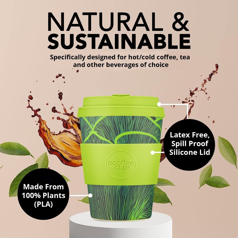 Ecoffee Cup 812 028 Reusable Eco Friendly Cup Saucer 350ml