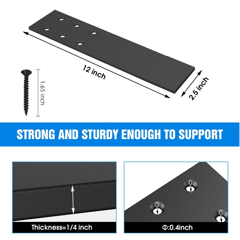Eegoowa 4-Pack Countertop Support Brackets Hidden Countertop Support 0.25" Thick