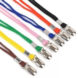 Colorful Clip Lanyard for ID Cards, Badges, and Events - Multi-purpose Strap 1pc Brown 5ea