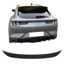IKON MOTORSPORTS, Roof Spoiler Compatible with 2021-2024 Ford Mustang Mach-E, IKON Style Rear Roof Window Visor Spoiler Wing Added on Bodykit Replacement ABS Plastic Matte Black, 2022