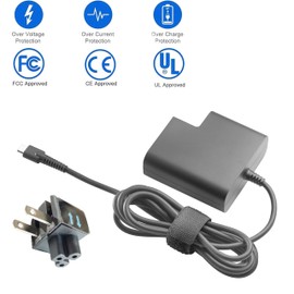 65W USB-C Travel Power Adapter Charger for HP, Type C Power PD Wall Fast Charger for Laptop Charger, with Wall Charger Adapter and 3FT Power Cable.
