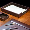 DACASSO Bonded Leather Desktop Letter Tray - Luxury Letter Holder