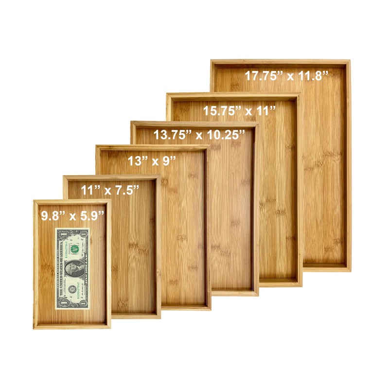 Bam & Boo - Natural Bamboo Serving Tray Modern Rectangular