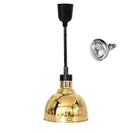 KOUWO 110V Food Heat Lamp Commerical Food Warmer Light Hanging Food Heating Lamps For Buffet,Kitchen,Restaurant,Catering (Gold)