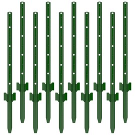 Metal Fence Stakes, 3-4-5-7 Feet Sturdy Duty Metal Fence Post, T-Post with No-Dig Pointed Bottom, Heavy Duty Garden U Posts for Durability and Security, Corner Anchors for Yards, Patios, Farms