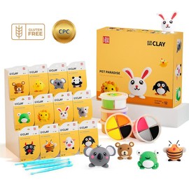Air Dry Clay Kit - Cute Ultra Light Clay DIY Kit with Tools, Soft Clay Craft Kit, Easy & Fun to Craft, Safe & Non-Toxic, Springtok Gift for Kids:_Pet Paradise