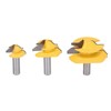 3PCS 1/2in Shank Router Bit 45 Degree Glue Joint Lock