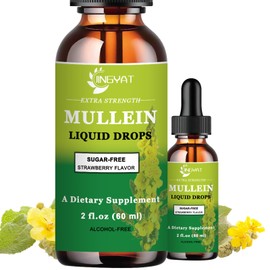Extra Strength 2,000mg Mullein Drops for Lungs, Mullein Leaf Extract Supplement, Alcohol Free, High Absorption, Powerful and Natural Vegan Mullein Liquid Drops for Lung Cleanse, Immune Support