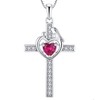 YL Mom Cross Necklace 925 Sterling Silver Mother Pendant Created