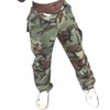 GSGGIG Cargo Pants Women, Camo Hiking Pants, Casual Y2K Parachute