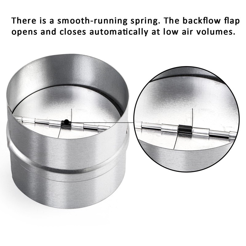 SOUJOY 2 Pack 4 Inch Backdraft Damper, One-Way Airflow Duct